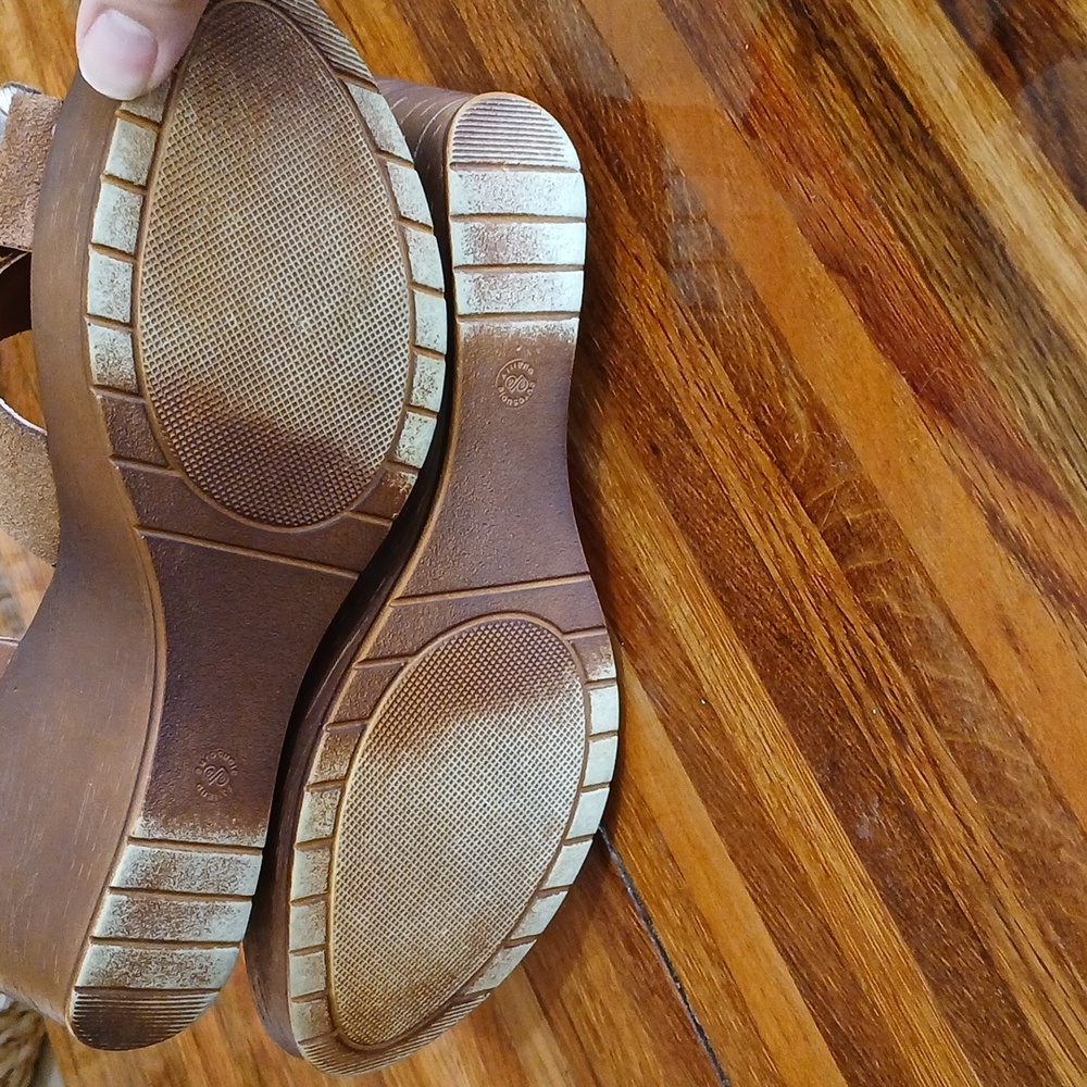 Mariella Suede 3D Multi Floral Wedge Sandal - 8 - Picture 11 of 13